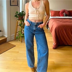 Mango high waisted straight leg jeans: size 6